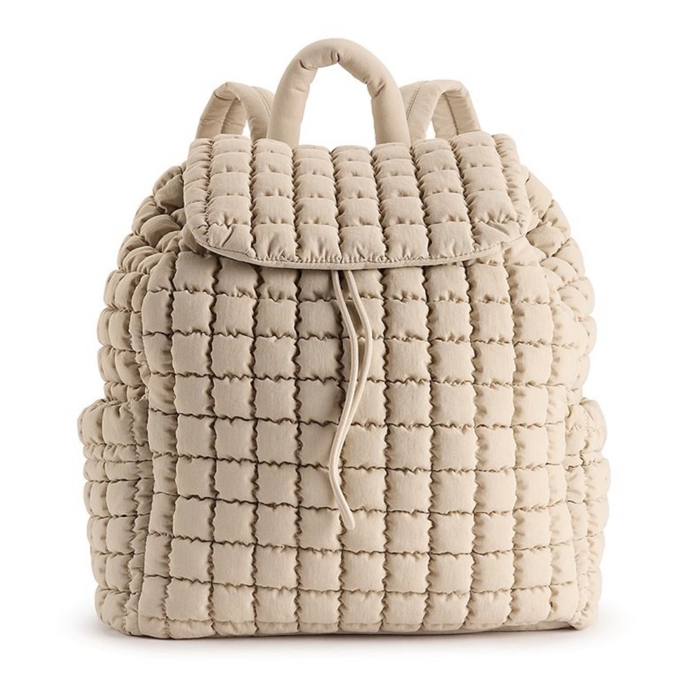 [ FINAL price ] FLX Cream/Light Tan Quilted Backpack